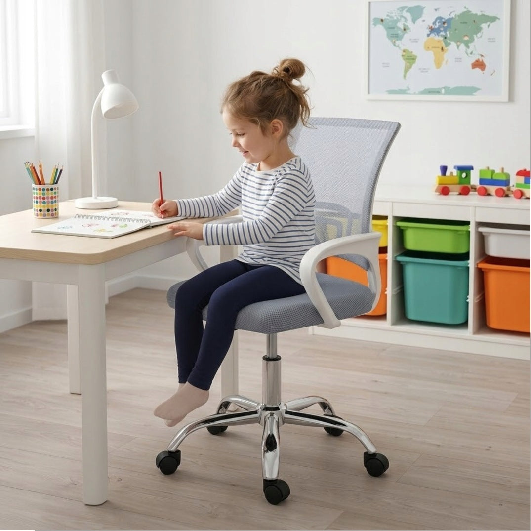 OFFICE CHAIR SWIVEL DESK CHAIR OFFICE MICRO MESH GREY COMFORTABLE Packaging status original