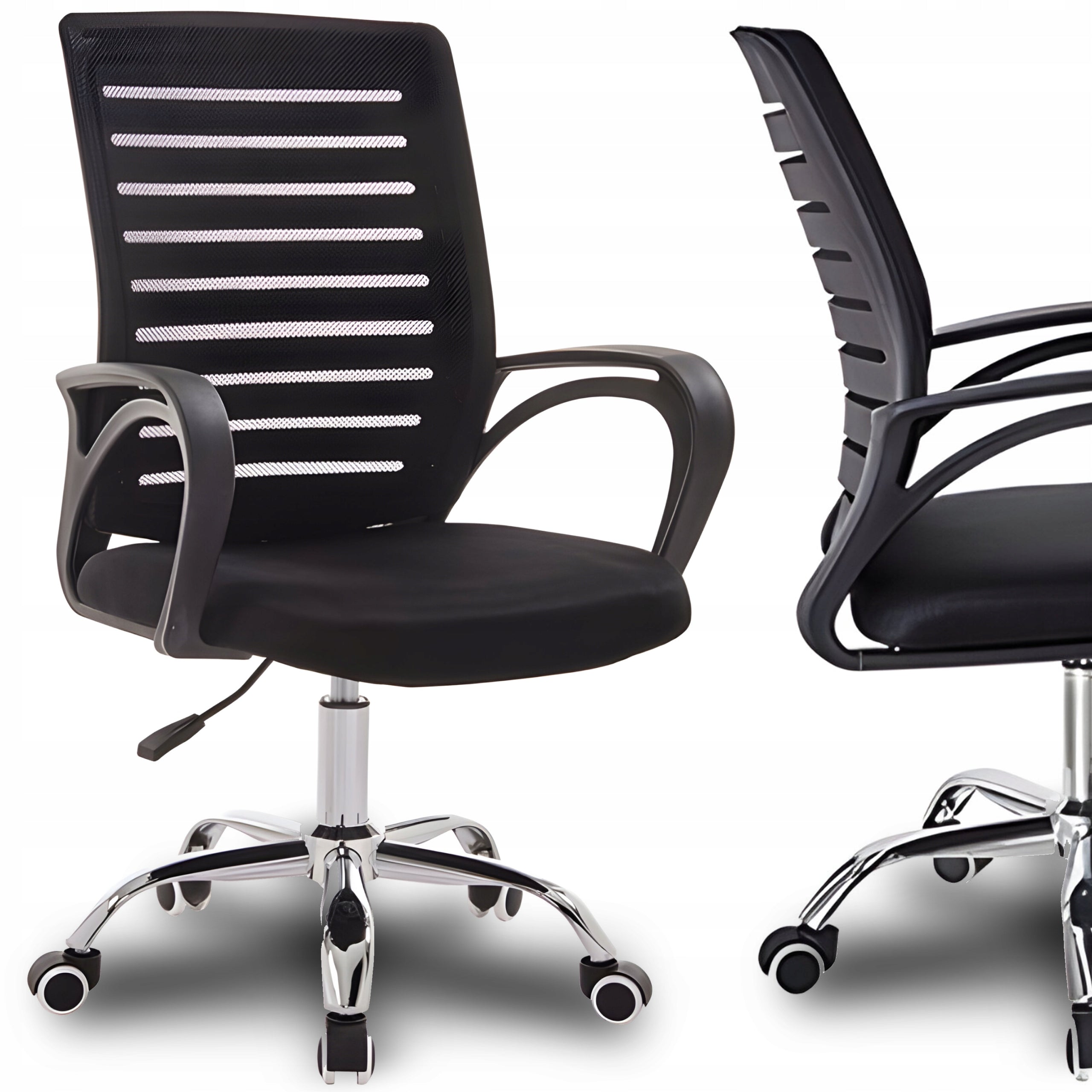 OFFICE CHAIR SWIVEL DESK CHAIR VENTILATED MESH BLACK UP TO 150KG