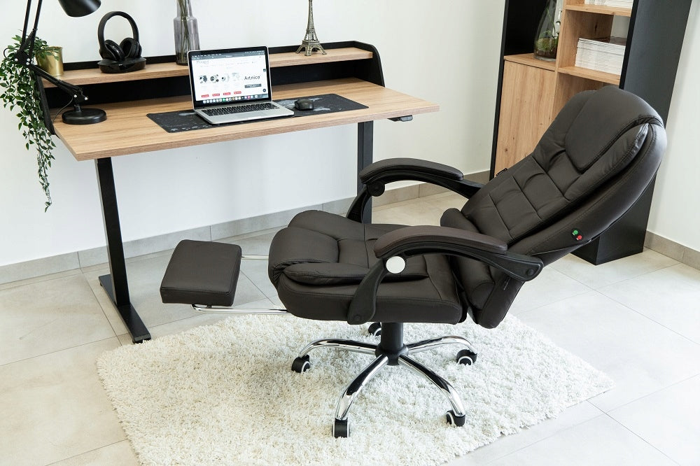OFFICE CHAIR SWIVEL DESK CHAIR WITH FOOTREST + MASSAGER Packaging status original