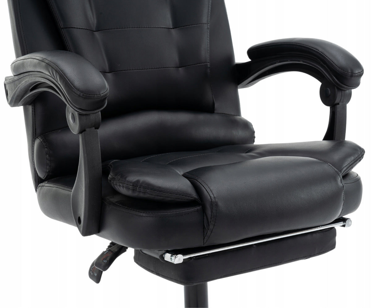 OFFICE CHAIR SWIVEL ERGONOMIC LEATHER BLACK FOOTREST Medical device no
