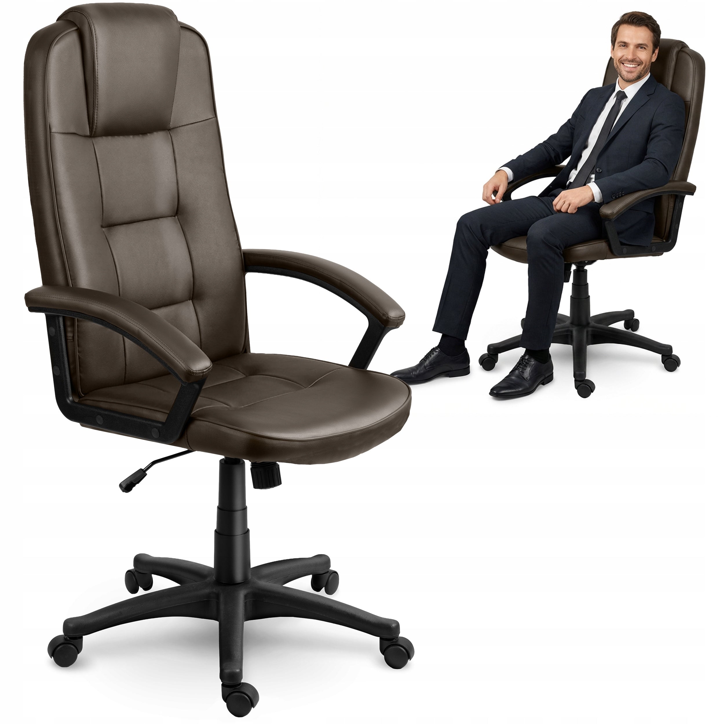 OFFICE CHAIR SWIVEL ERGONOMIC OFFICE CHAIR SWIVEL DARK BROWN