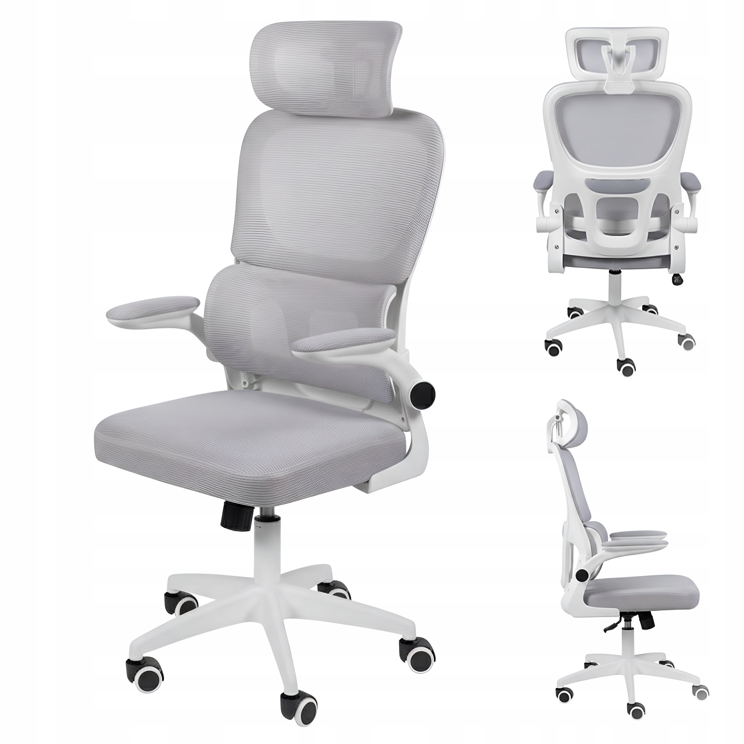 OFFICE CHAIR SWIVEL ERGONOMIC OFFICE CHAIR SWIVEL GREY MESH