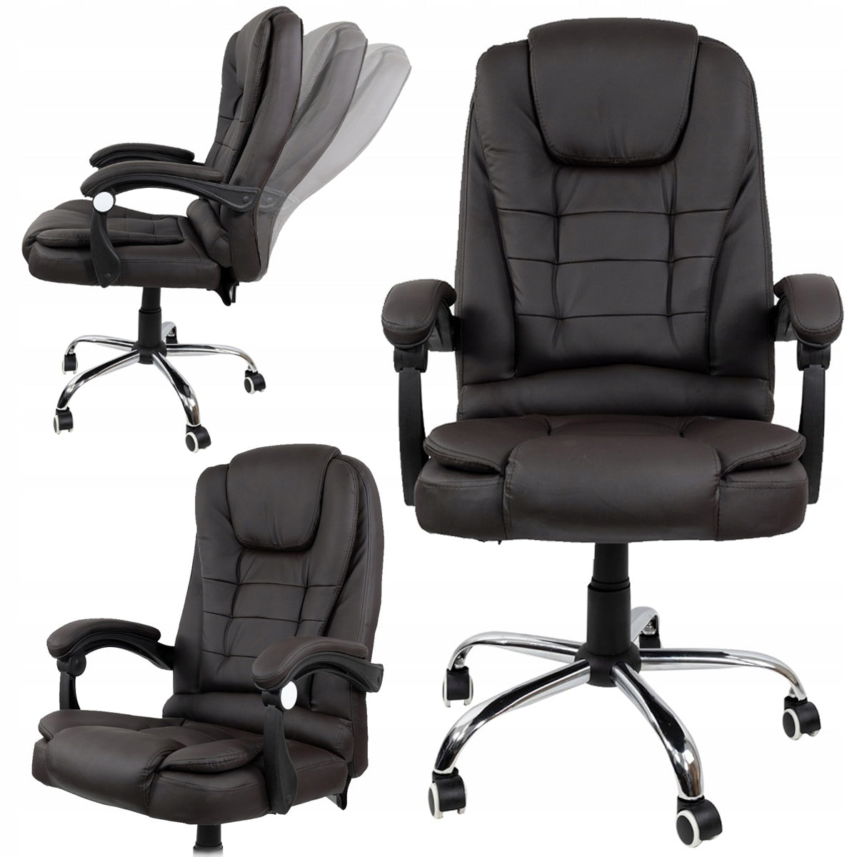 OFFICE CHAIR SWIVEL OFFICE CHAIR FOR OFFICE ROOM ADJUSTABLE BROWN
