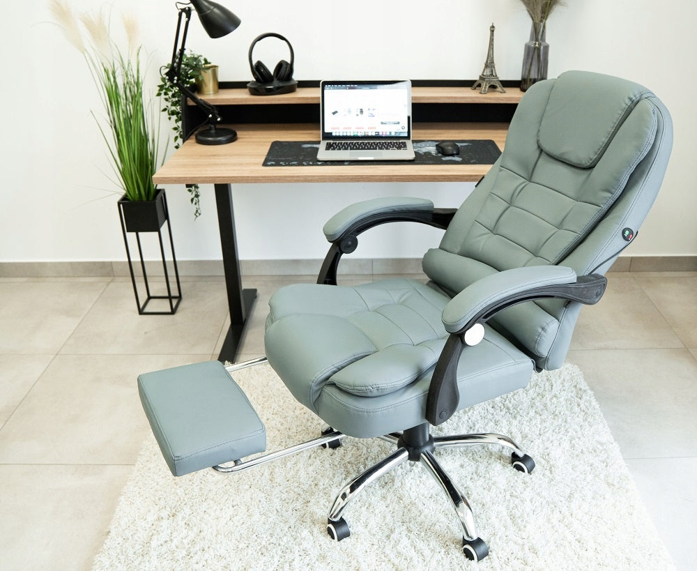 OFFICE CHAIR SWIVEL OFFICE CHAIR WITH MASSAGER FOOTREST ARTNICO GREY Medical device no