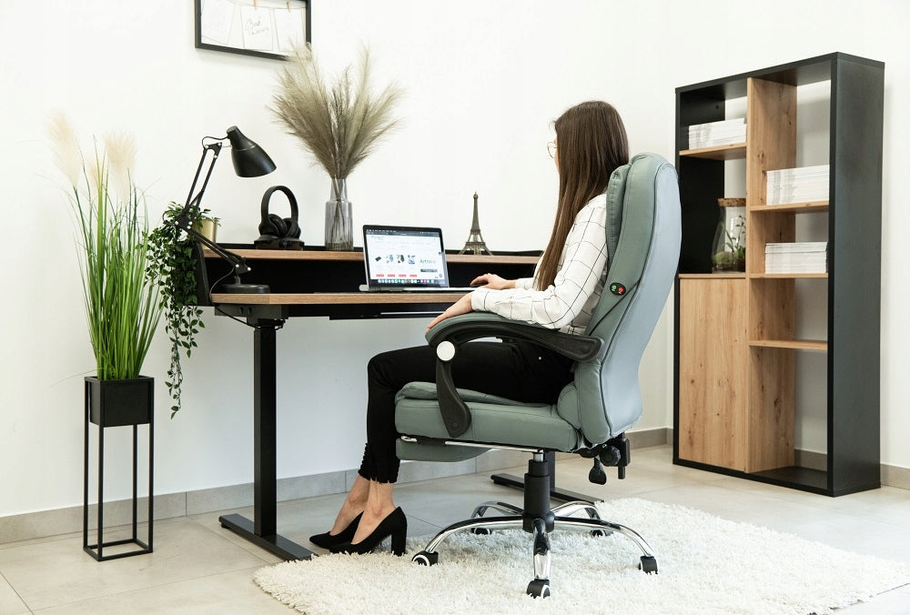OFFICE CHAIR SWIVEL OFFICE CHAIR WITH MASSAGER FOOTREST ARTNICO GREY Packaging status original