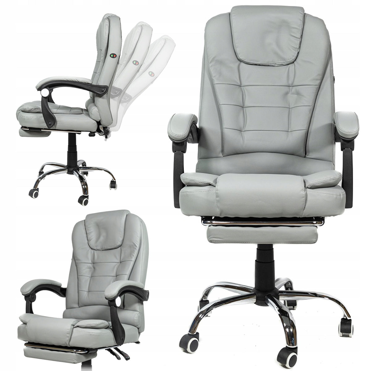 OFFICE CHAIR SWIVEL OFFICE CHAIR WITH MASSAGER FOOTREST ARTNICO GREY