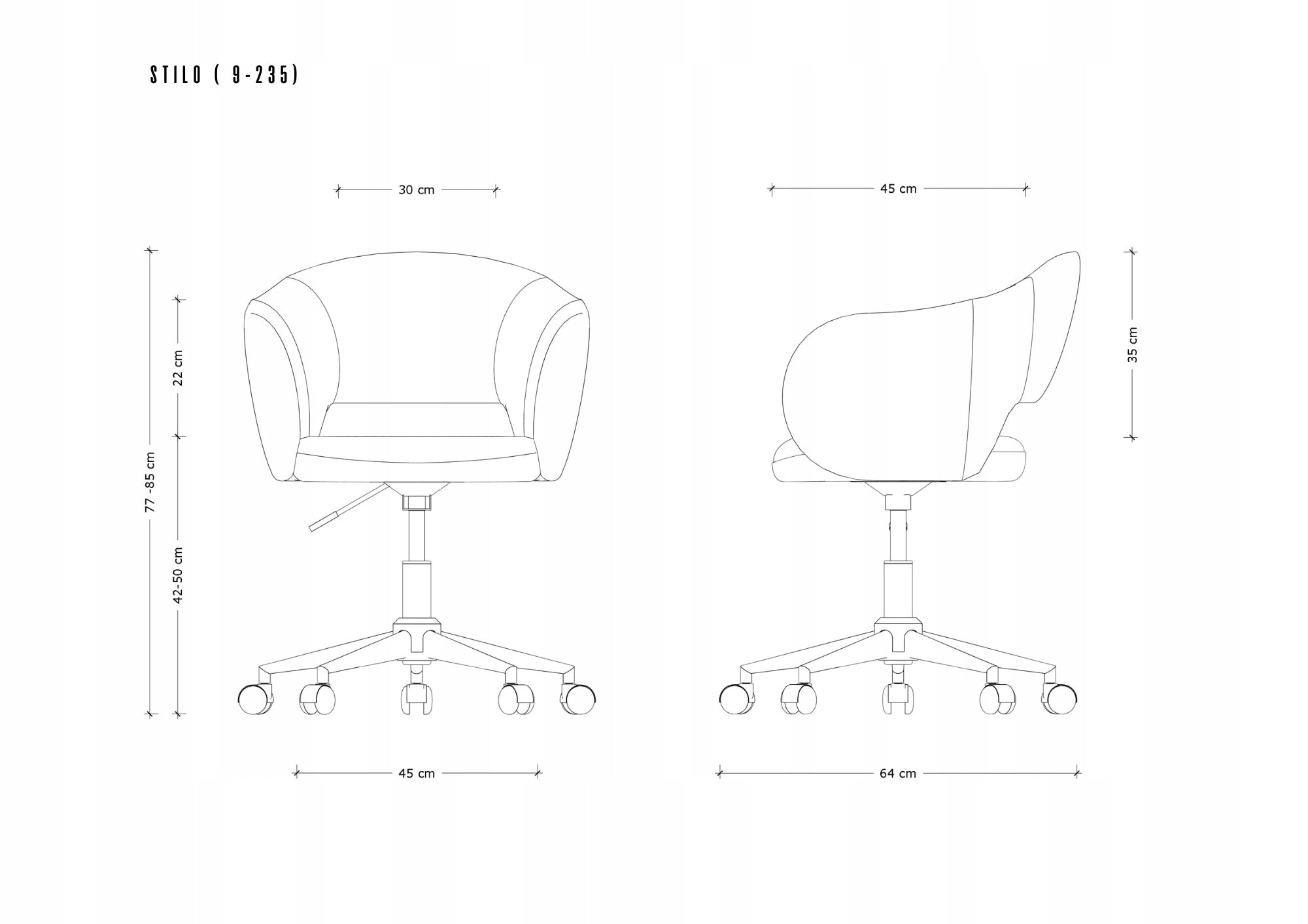 OFFICE CHAIR SWIVEL STILO ORANGE FABRIC CHAIR ADJUSTABLE Brand Unique