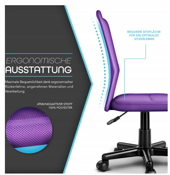 OFFICE CHAIR TRESKO PURPLE SWIVEL ADJUSTABLE HEIGHT Manufacturer code Krzesło Obrotowe Fioletowe Ergonomiczne