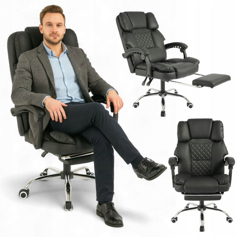 OFFICE CHAIR WITH FOOTREST AND MASSAGER COMFORTABLE FOR OFFICE COMFORTABLE