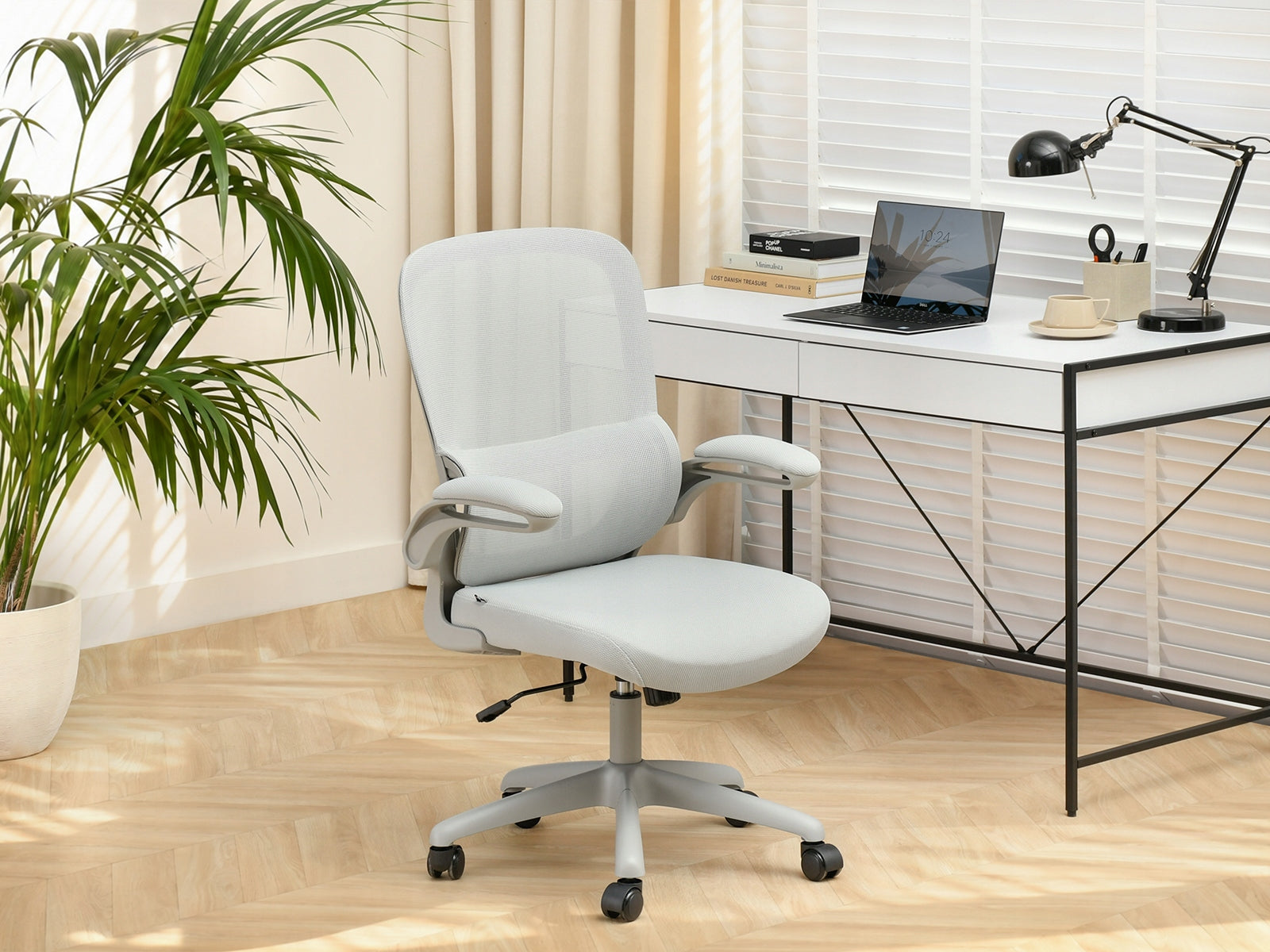 OFFICE CHAIR WITH RAISED ARMRESTS BASTI GREY NYLON BASE Brand Mebel-Partner