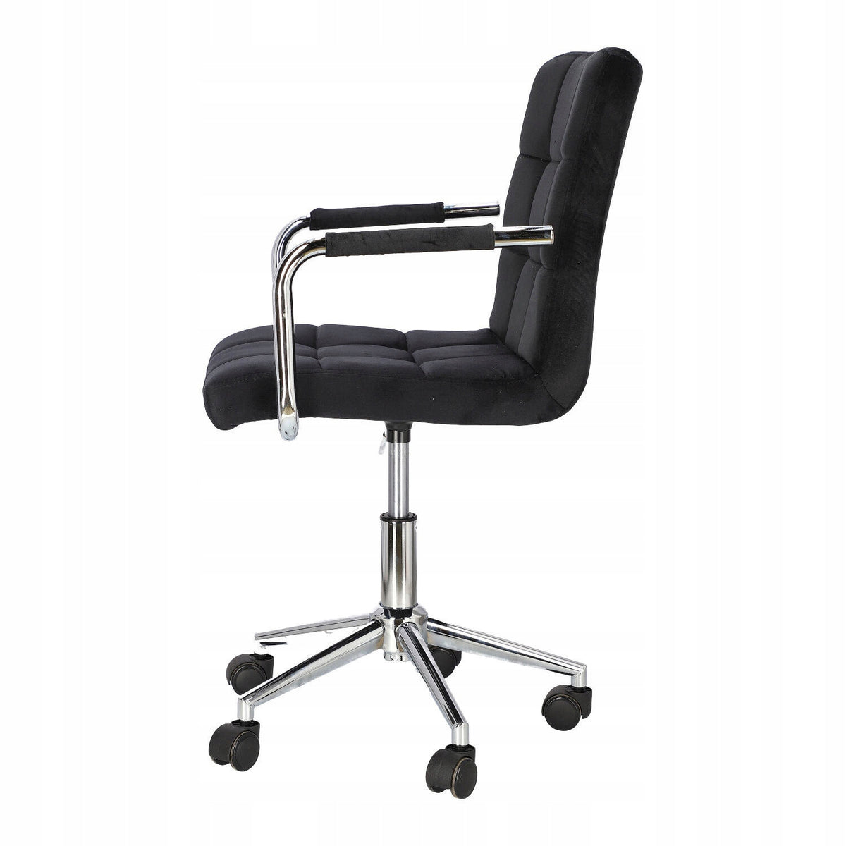 OFFICE CHAIR black VELVET UPHOLSTERED Cosmo Arm Furniture depth 54 cm