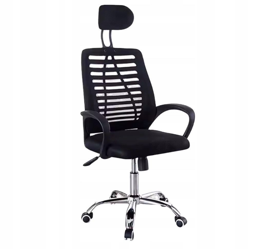OFFICE CHAIR swivel chair KRIS black MESH ERGONOMIC headrest
