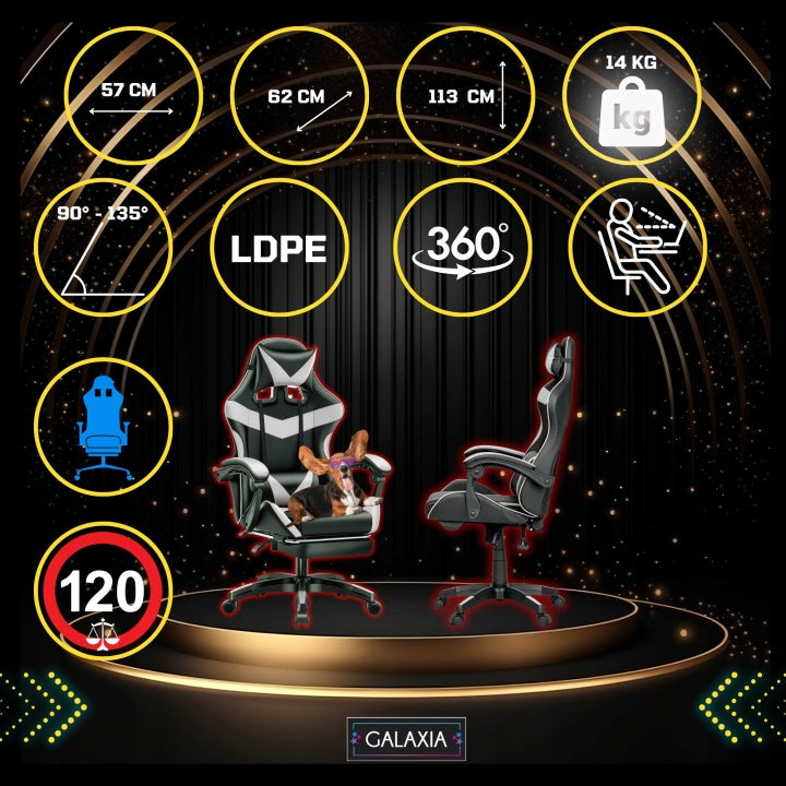 OFFICE GAMING CHAIR Rotating Bucket Baby Gaming Chair Manufacturer code Fotele Gamingowe Krzesło Obrotowe Biały