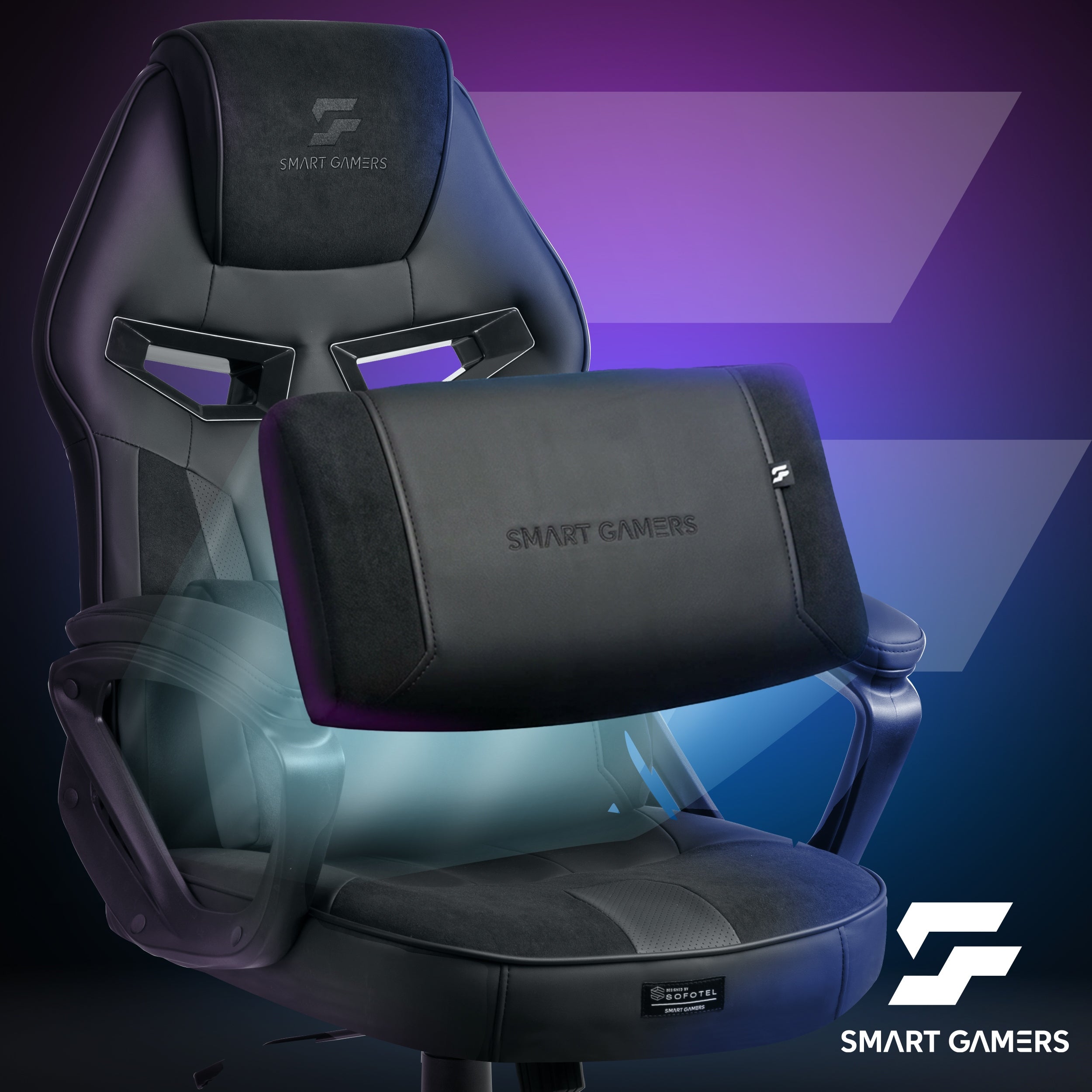 OFFICE GAMING CHAIR SWIVEL BLACK OFFICE PLAYER CHAIR Furniture depth 72 cm