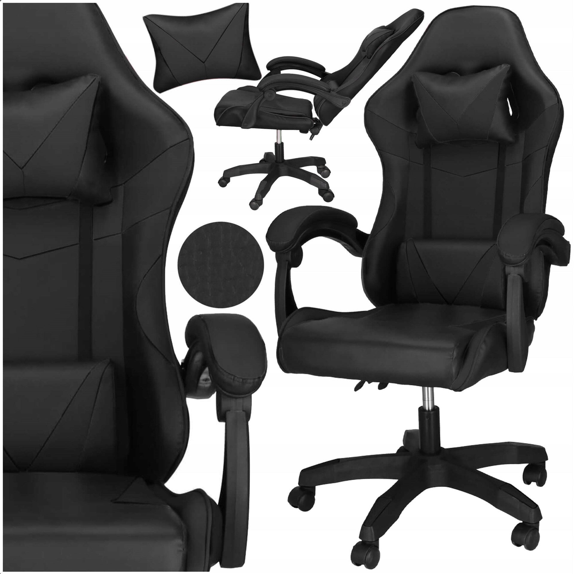 OFFICE GAMING CHAIR SWIVEL ERGONOMIC FAUX LEATHER CUSHION ADJUSTMENT Brand Springos