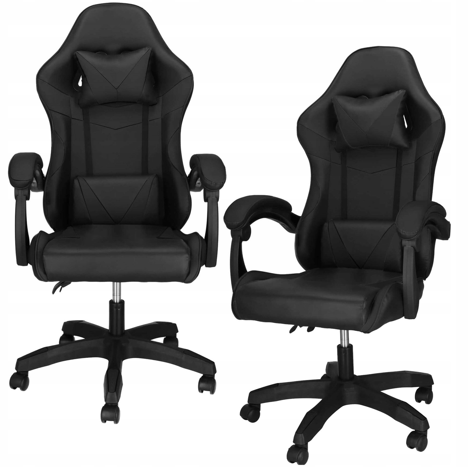 OFFICE GAMING CHAIR SWIVEL ERGONOMIC FAUX LEATHER CUSHION ADJUSTMENT