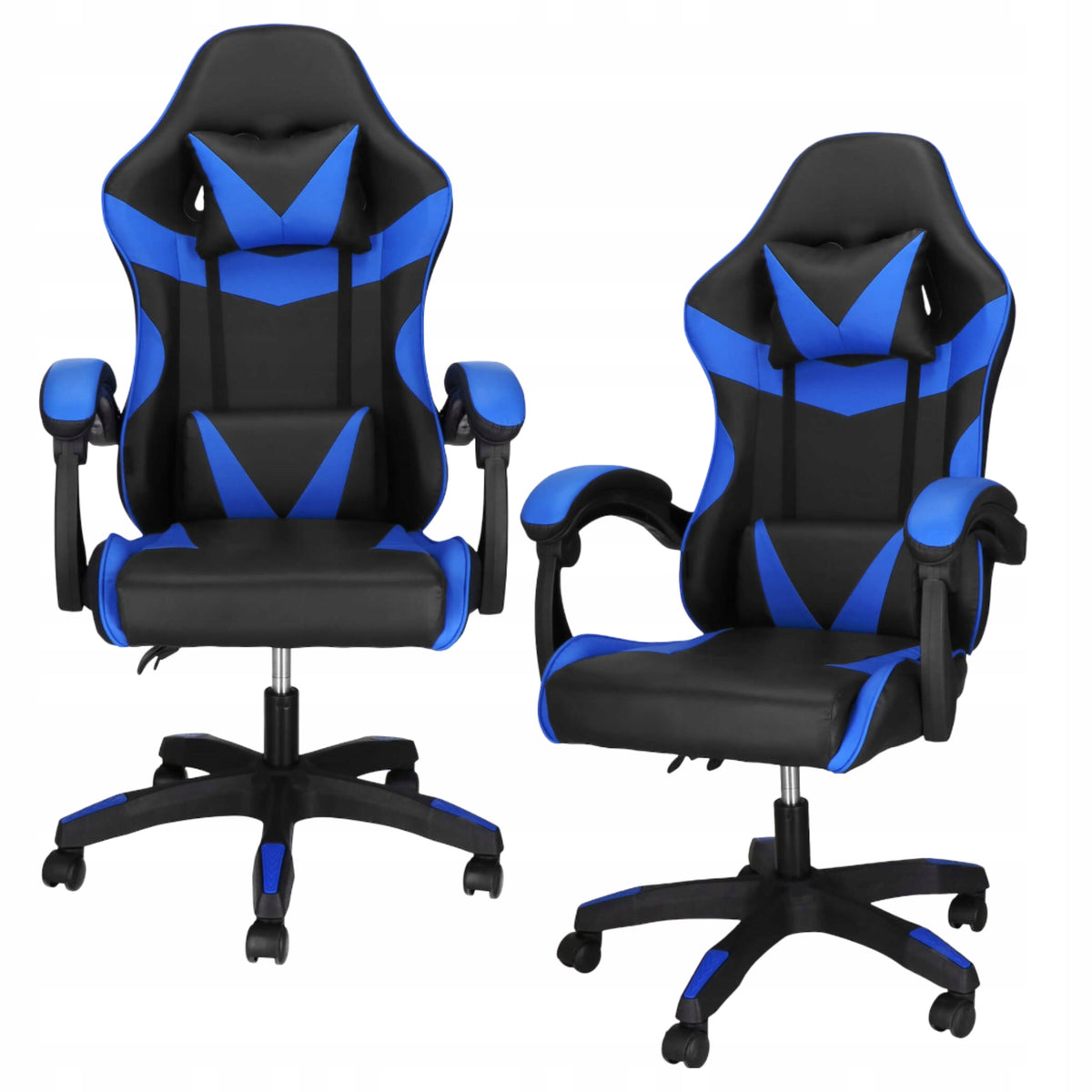 OFFICE GAMING CHAIR SWIVEL ERGONOMIC FAUX LEATHER CUSHION ADJUSTMENT