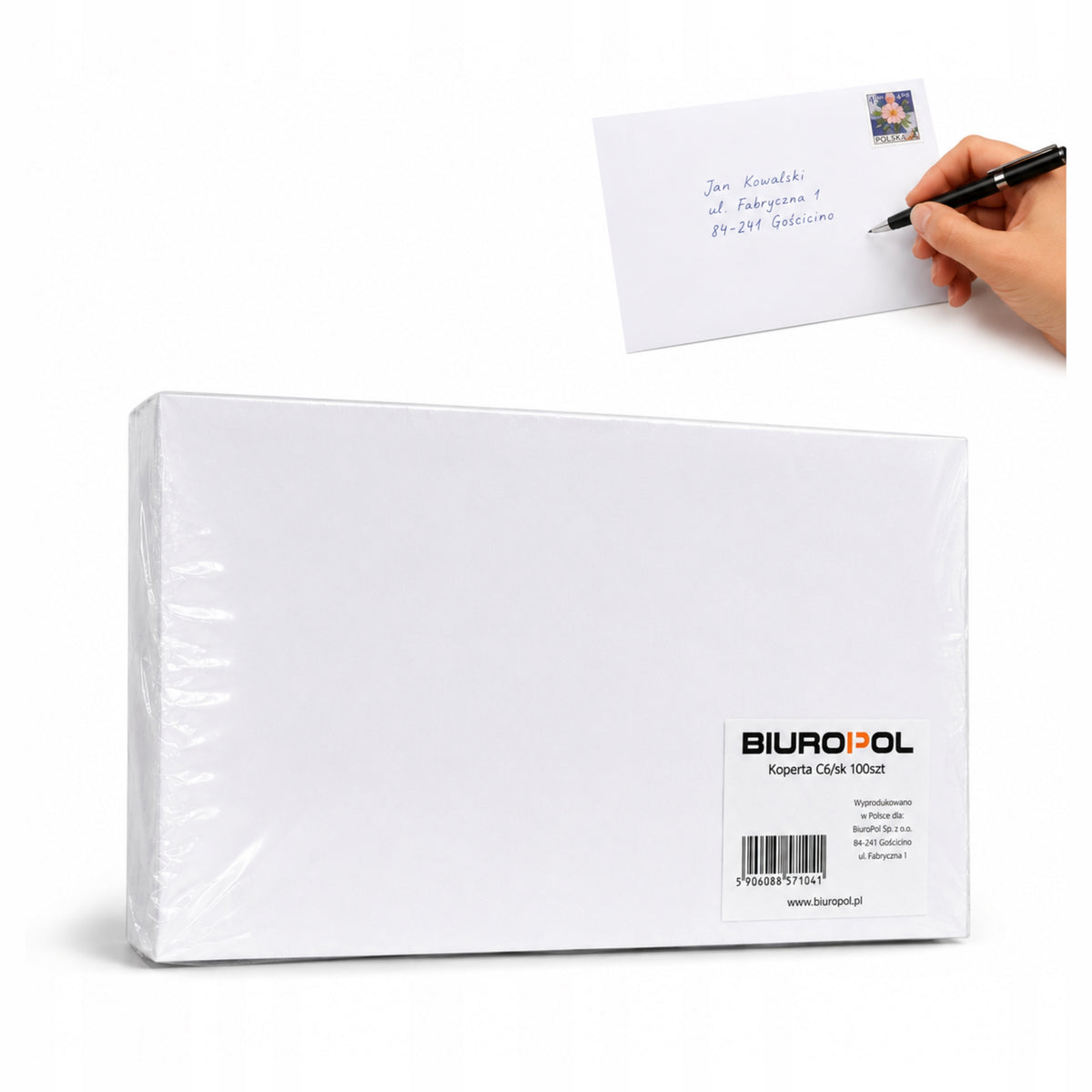 OFFICE MAIL ENVELOPES FOR LETTERS C6 SK SELF-STICKING WHITE 100PCS OFFICEPOL