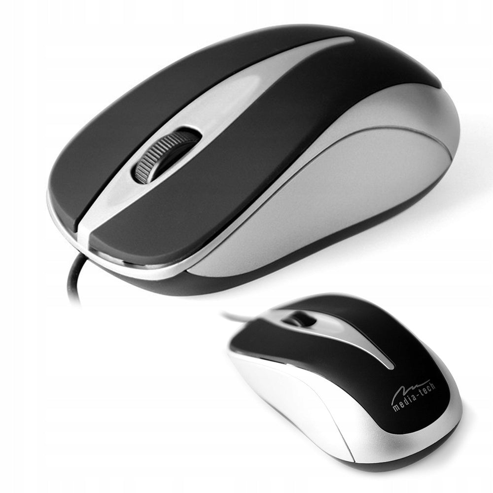 OFFICE MOUSE WIRED OPTICAL COMFORTABLE ERGONOMIC SILVER