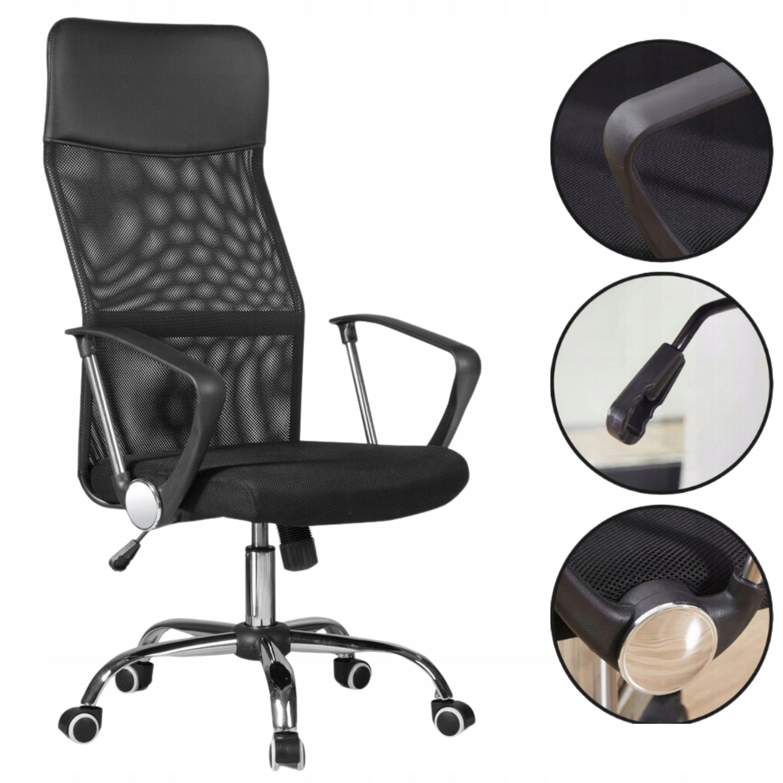 OFFICE SWIVEL CHAIR ADJUSTABLE BLACK OFFICE CHAIR WITH MICRO MESH