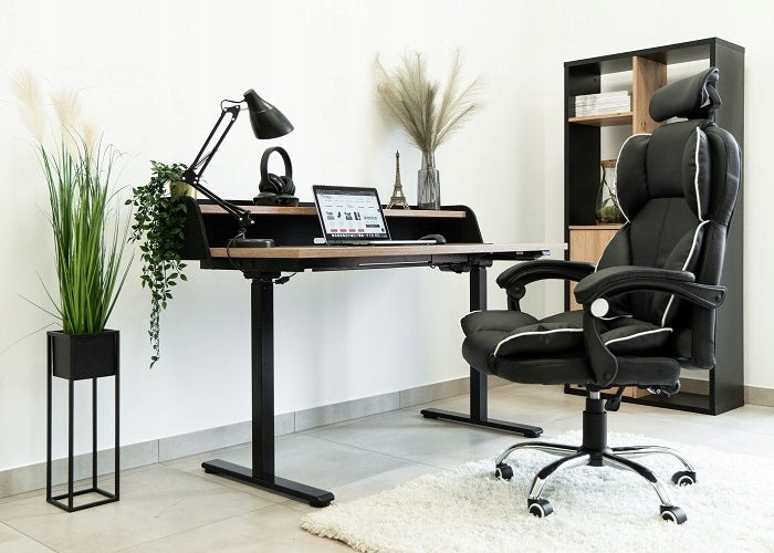 OFFICE SWIVEL CHAIR BLACK SWIVEL CHAIR FOR DESK WITH HEADREST Packaging status original