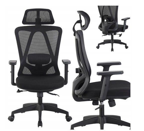 OFFICE SWIVEL CHAIR ERGONOMIC BLACK HORSEKING MESH MS016 BHP