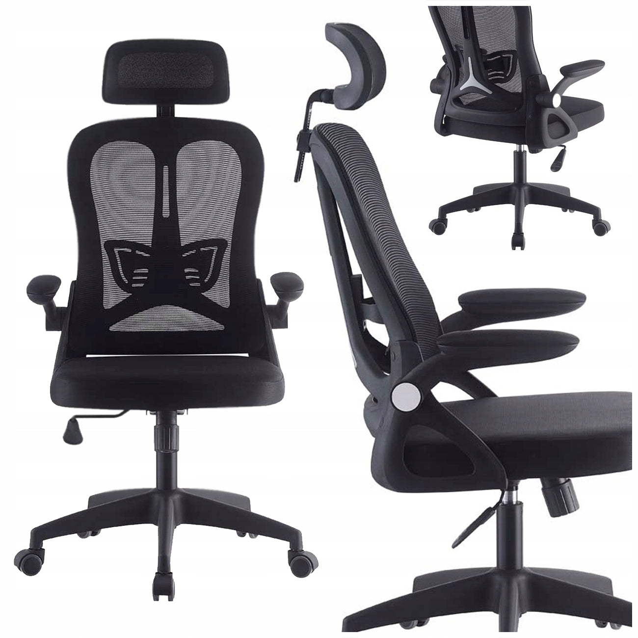 OFFICE SWIVEL CHAIR ERGONOMIC BLACK HORSEKING MESH MS028 BHP