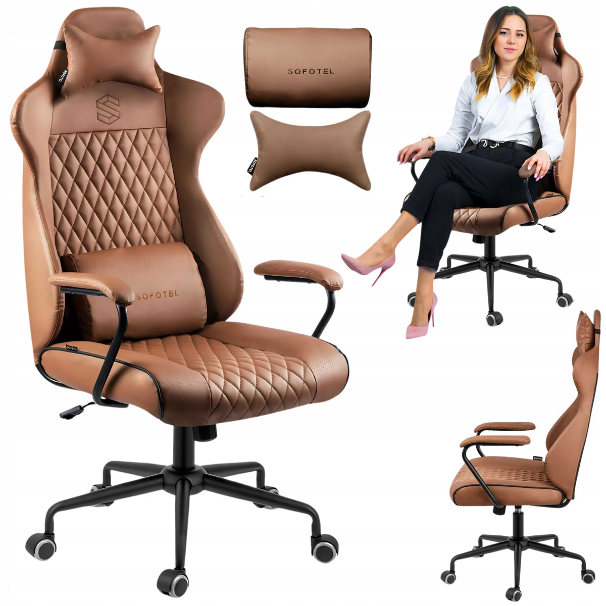 OFFICE SWIVEL CHAIR ERGONOMIC MODERN ELEGANT OFFICE FAUX LEATHER