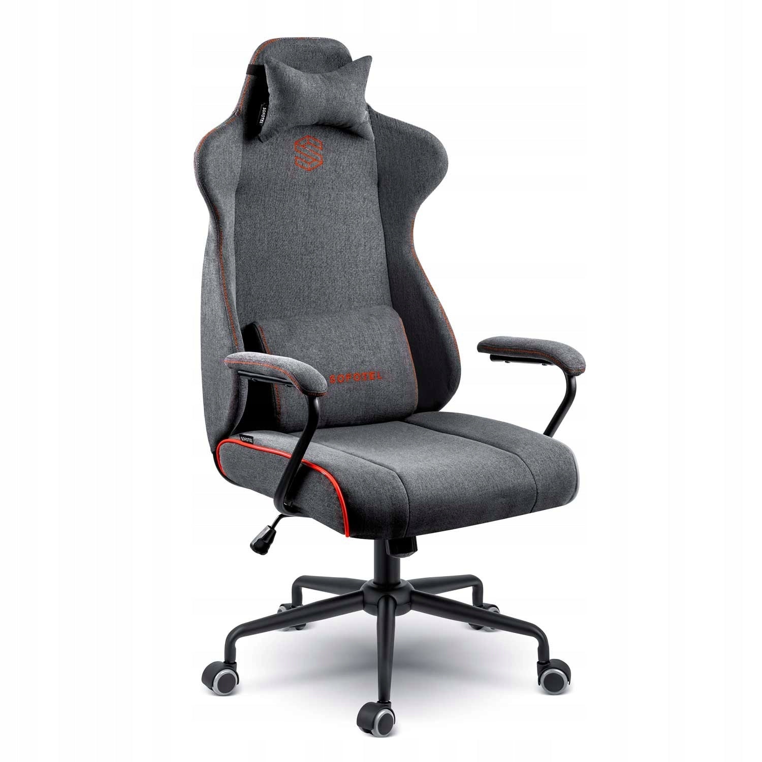 OFFICE SWIVEL CHAIR ERGONOMIC MODERN GREY 2 PILLOWS INCLUDED Packaging status original