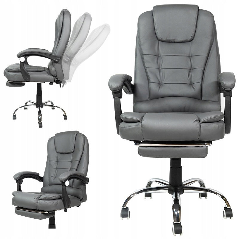 OFFICE SWIVEL CHAIR FOR OFFICE CHAIR WITH MASSAGER FOOTREST GREY