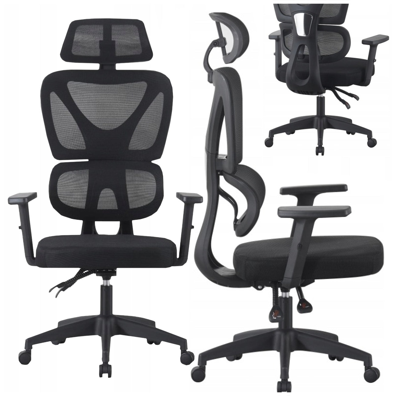 OFFICE SWIVEL CHAIR FOR WORK CHAIR MS01B CHAIR BLACK BHP