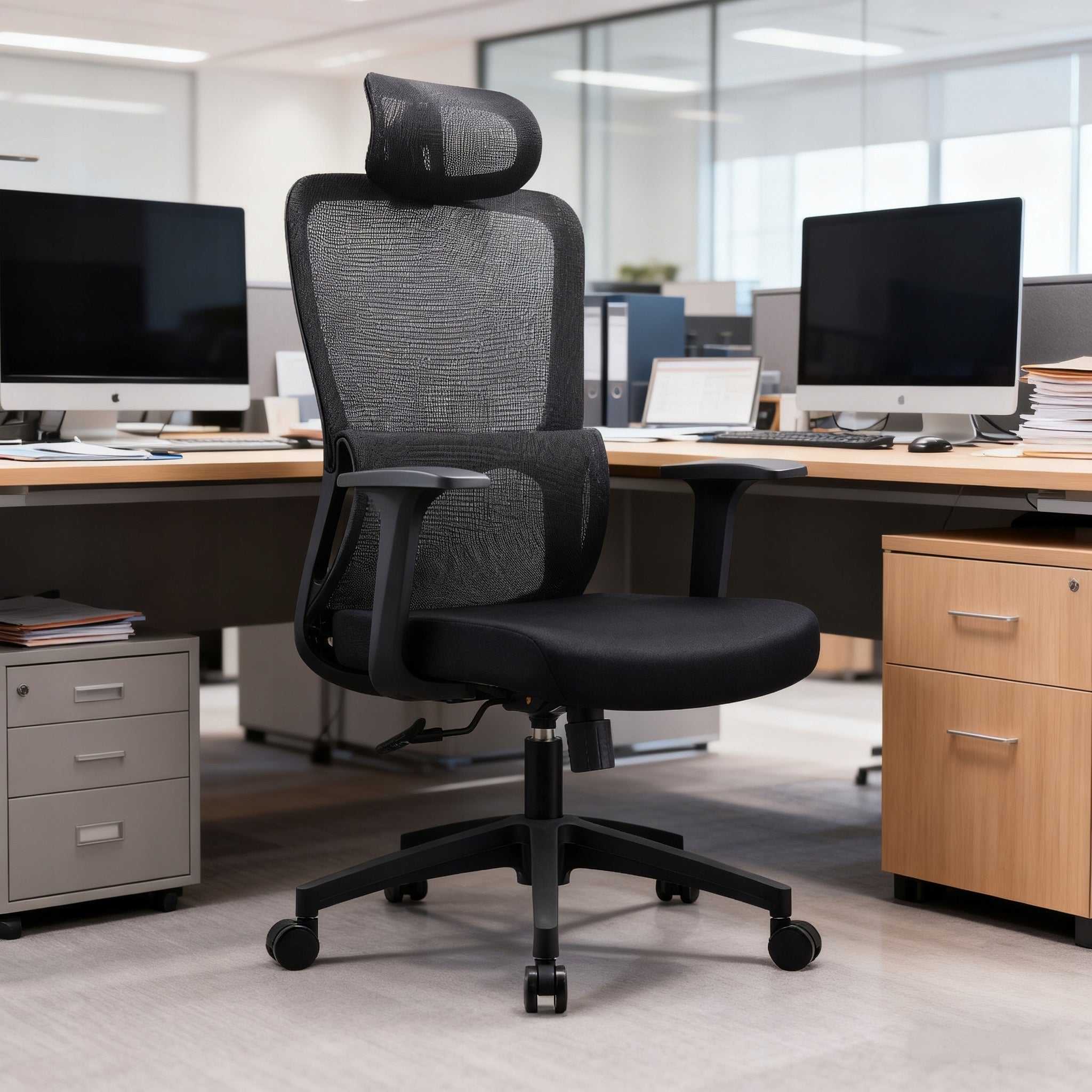 OFFICE SWIVEL CHAIR FOR WORK ERGONOMIC BLACK MATERIAL ADJUSTMENT Medical device no