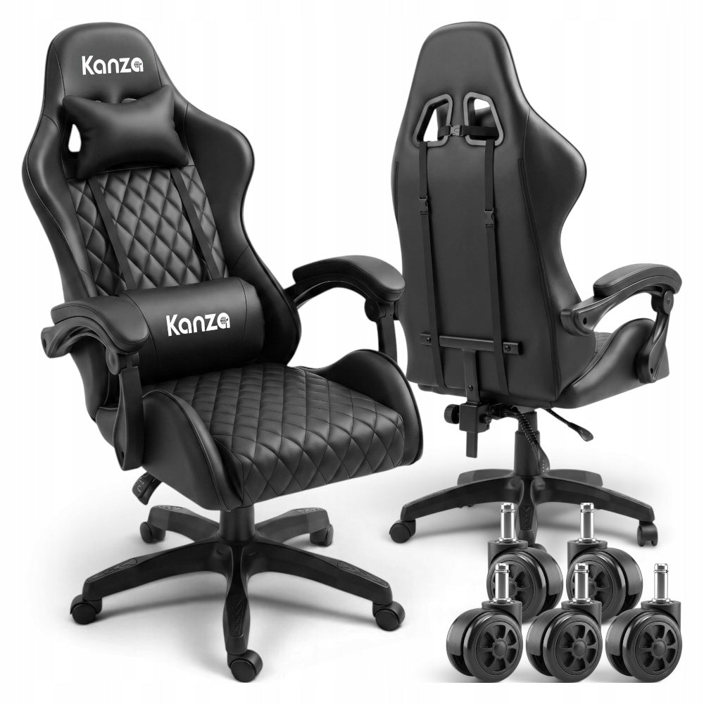 OFFICE SWIVEL CHAIR GAMING BUCKET GAMING CHAIR BLACK
