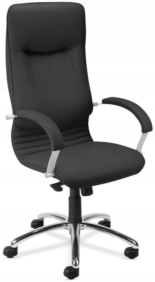 OFFICE SWIVEL CHAIR NOVA BLACK LEATHER NS