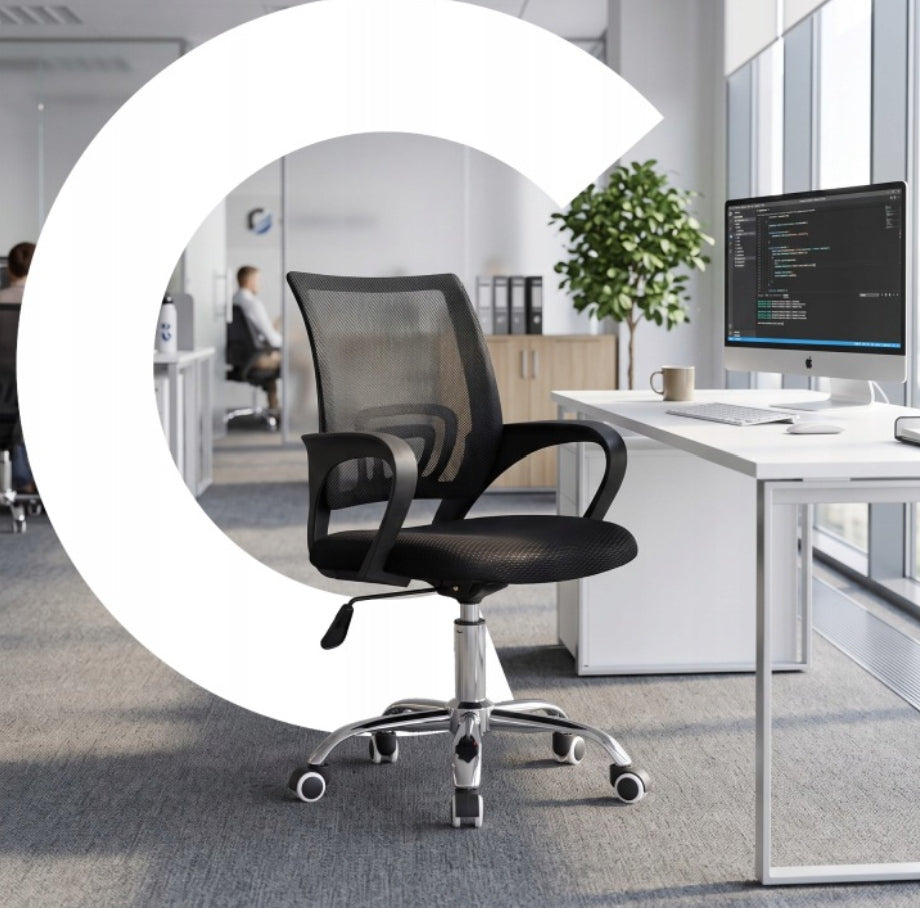 OFFICE SWIVEL CHAIR OFFICE MICROGRID BLACK 150KG DESK CHAIR Packaging status original