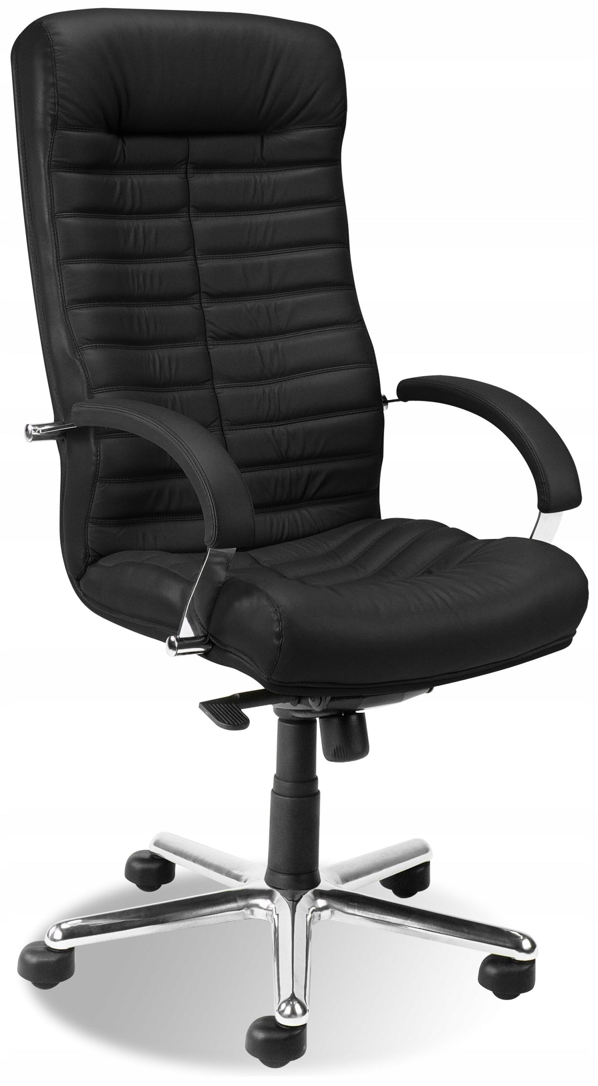 OFFICE SWIVEL CHAIR OFFICE ORION STEEL BLACK NOWY STYL LEATHER LARGE