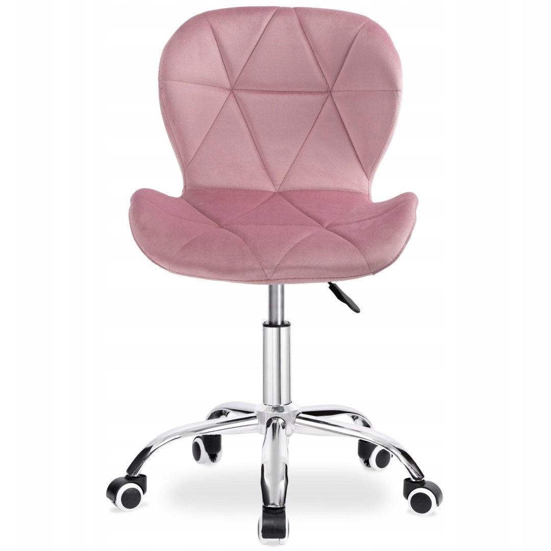 OFFICE SWIVEL CHAIR ON WHEELS VELOUR CHAIR PINK FOR HOME OFFICE Medical device no
