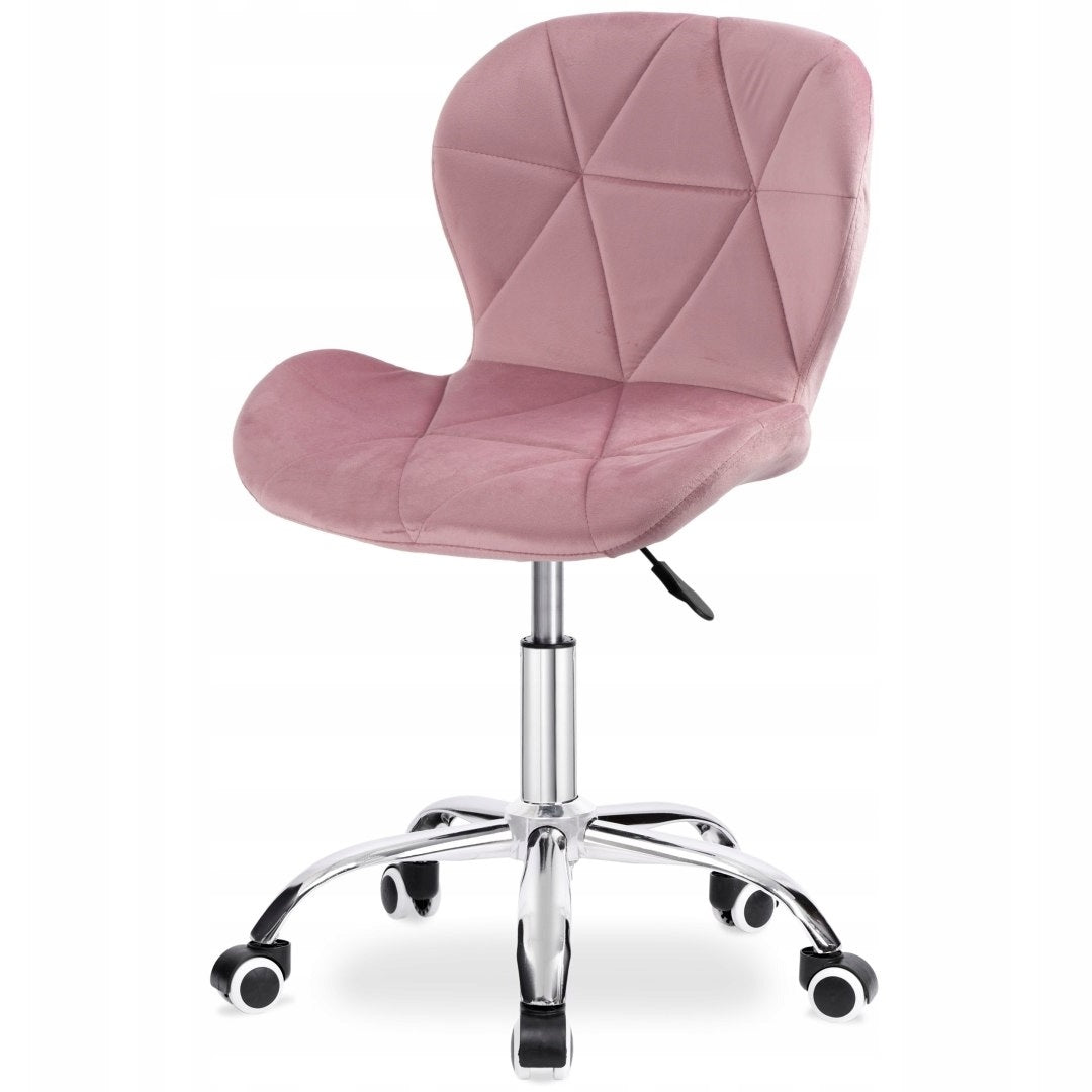 OFFICE SWIVEL CHAIR ON WHEELS VELOUR CHAIR PINK FOR HOME OFFICE Packaging status original