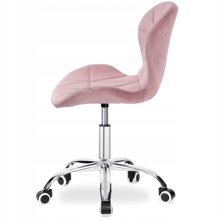 OFFICE SWIVEL CHAIR PINK ERGONOMIC ADJUSTABLE VELOUR ON WHEELS Brand eHokery