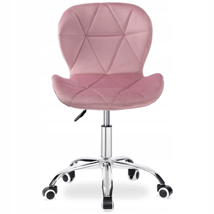 OFFICE SWIVEL CHAIR PINK ERGONOMIC ADJUSTABLE VELOUR ON WHEELS Manufacturer code FOTEL BIUROWY OBROTOWY RÓŻOWY ERGONOMICZNY