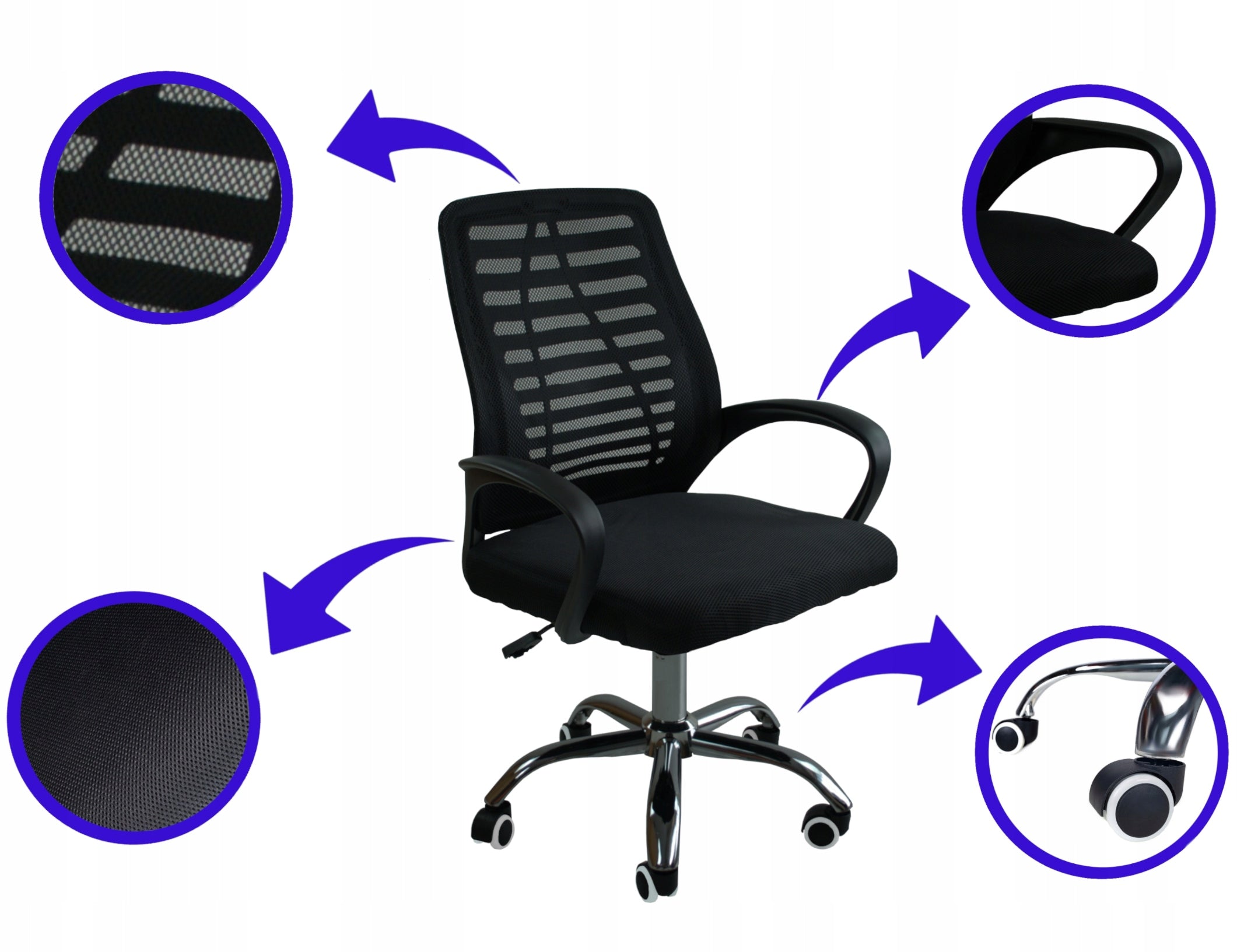 OFFICE SWIVEL CHAIR STYLISH ERGONOMIC MESH FOR OFFICE RUBBER WHEELS Medical device no