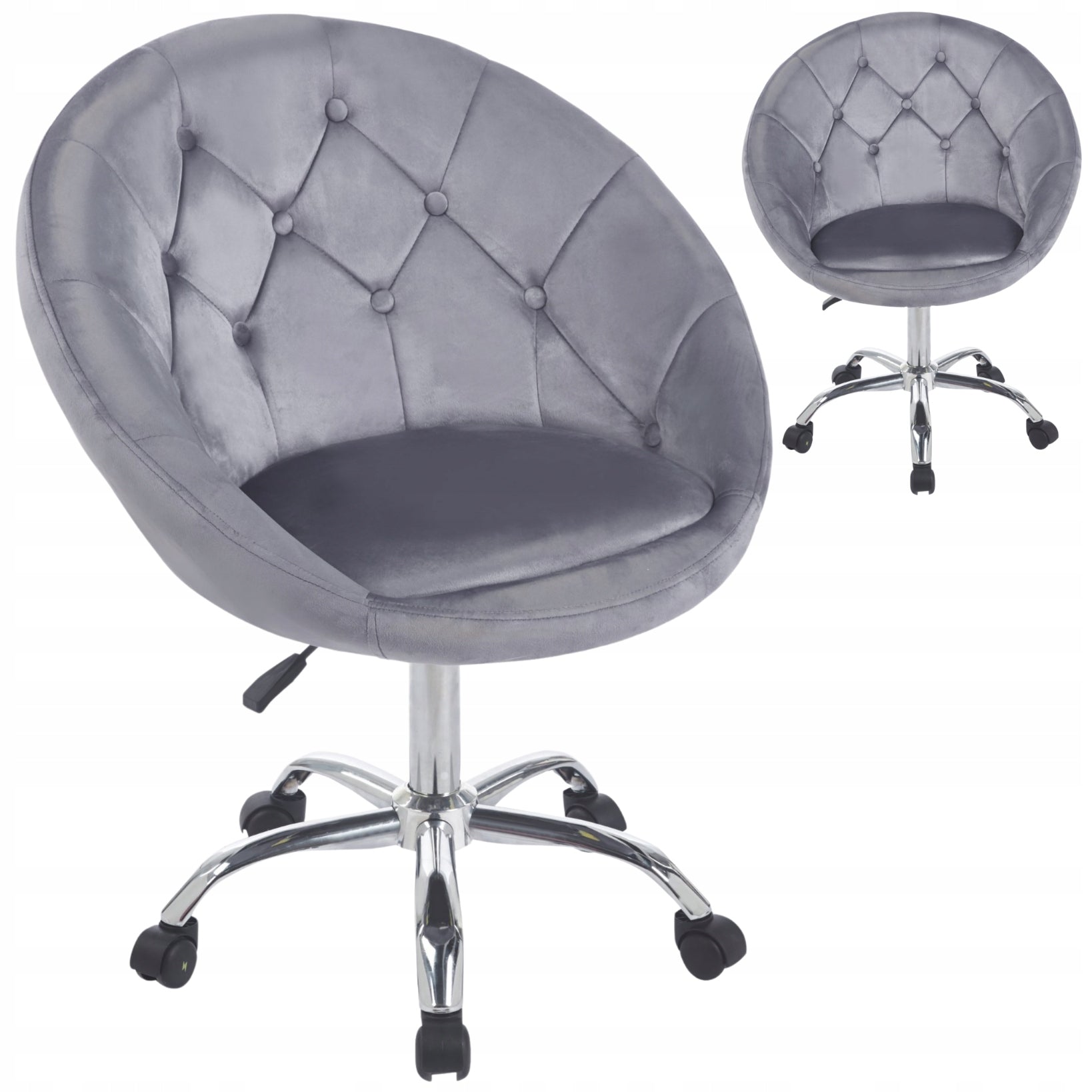OFFICE SWIVEL CHAIR VELOUR ELEGANT GRAY CHAIR FOR OFFICE LIVING ROOM