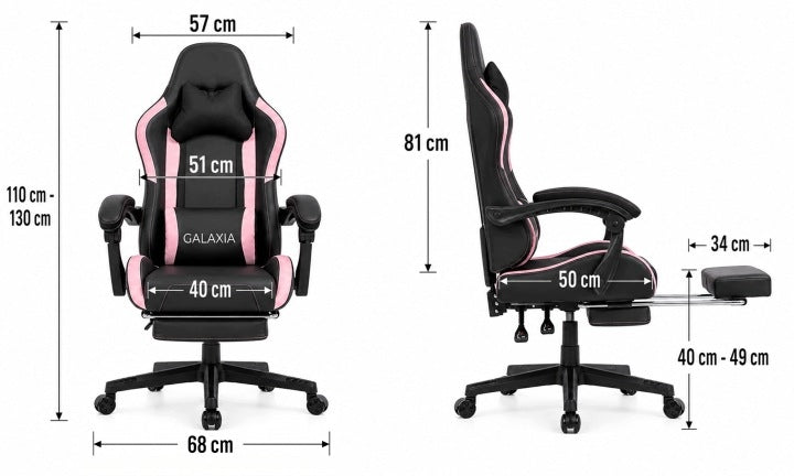 OFFICE SWIVEL GAMING CHAIR WITH FOOTREST BLACK SWIVEL CHAIR Manufacturer code FOTEL GAMINGOWY BIUROWY OBROTOWY Z PODNÓŻKIEM
