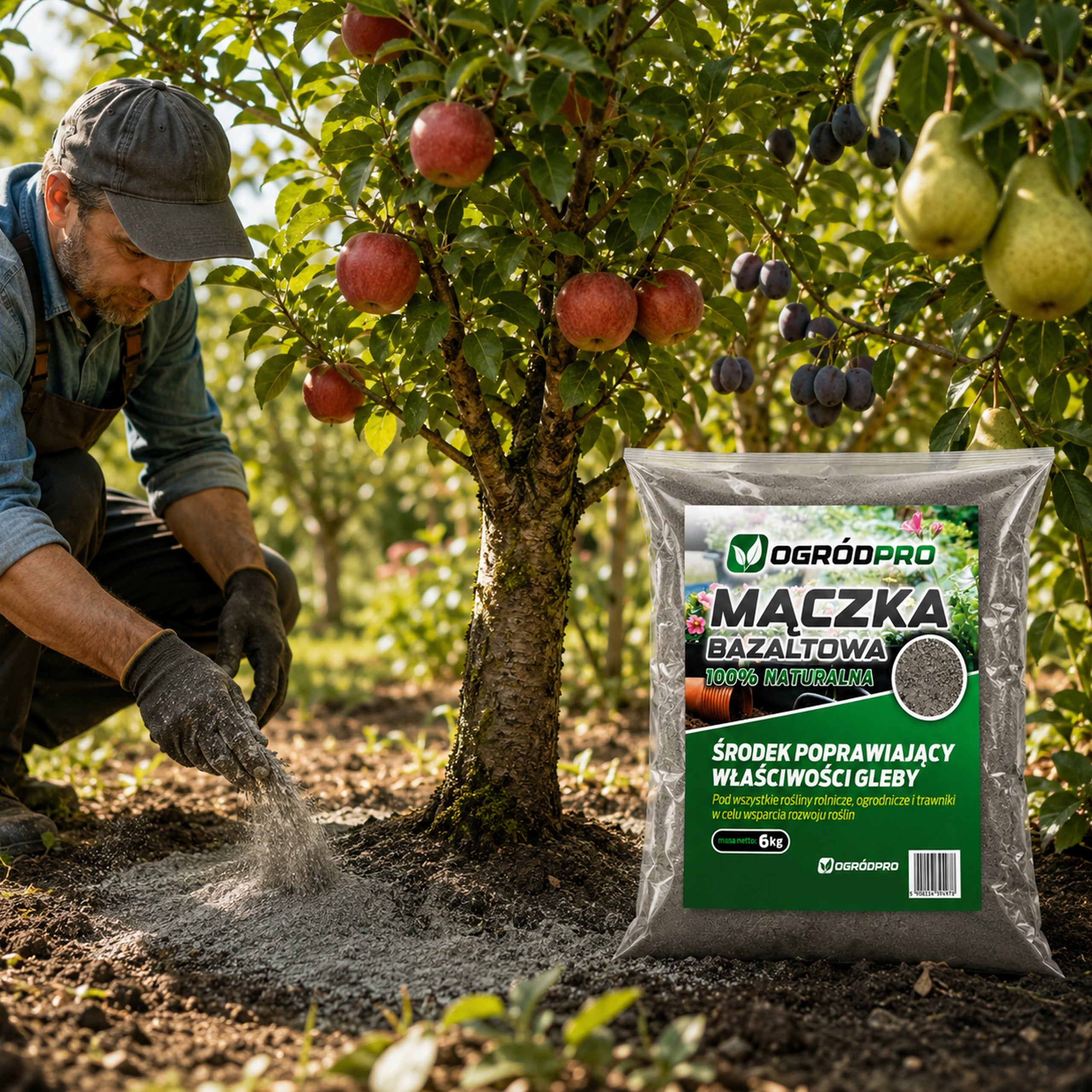 OGRÓDPRO Basalt Flour Strengthens Plants Natural Snail Barrier 6kg Manufacturer code Mączka bazaltowa pylista pył trawnik 6kg