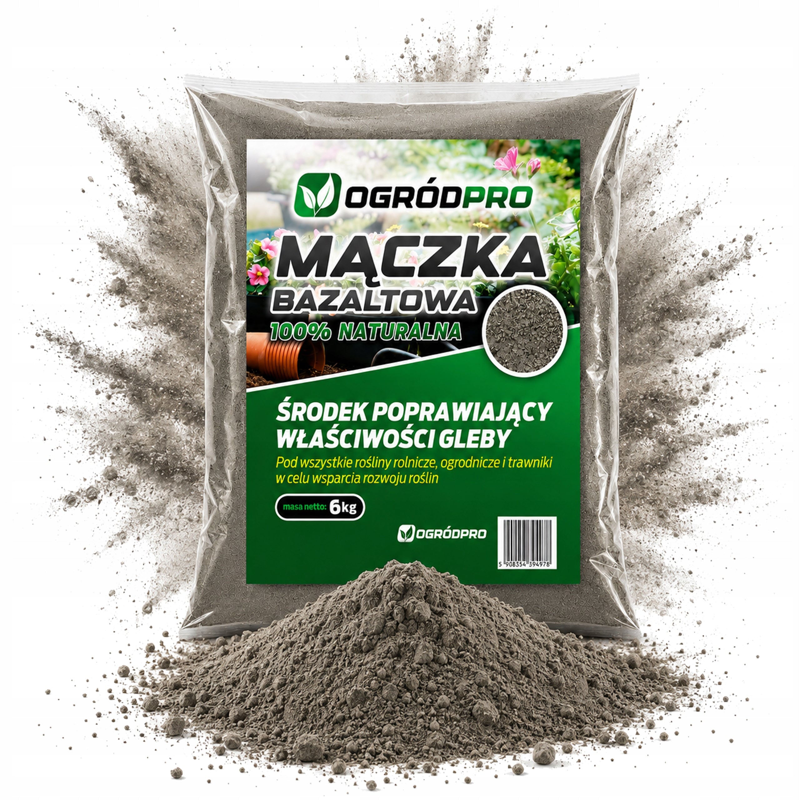OGRÓDPRO Basalt Flour Strengthens Plants Natural Snail Barrier 6kg