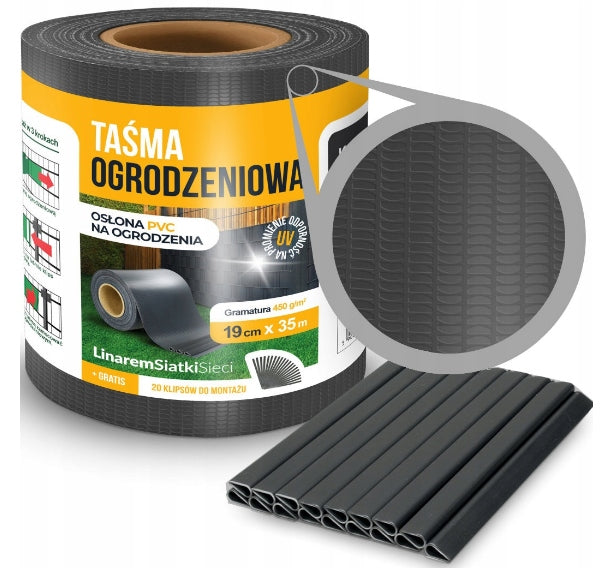 Zaunband Smart 19cmx26m, grau, Polypropylen 700 gr./m² 