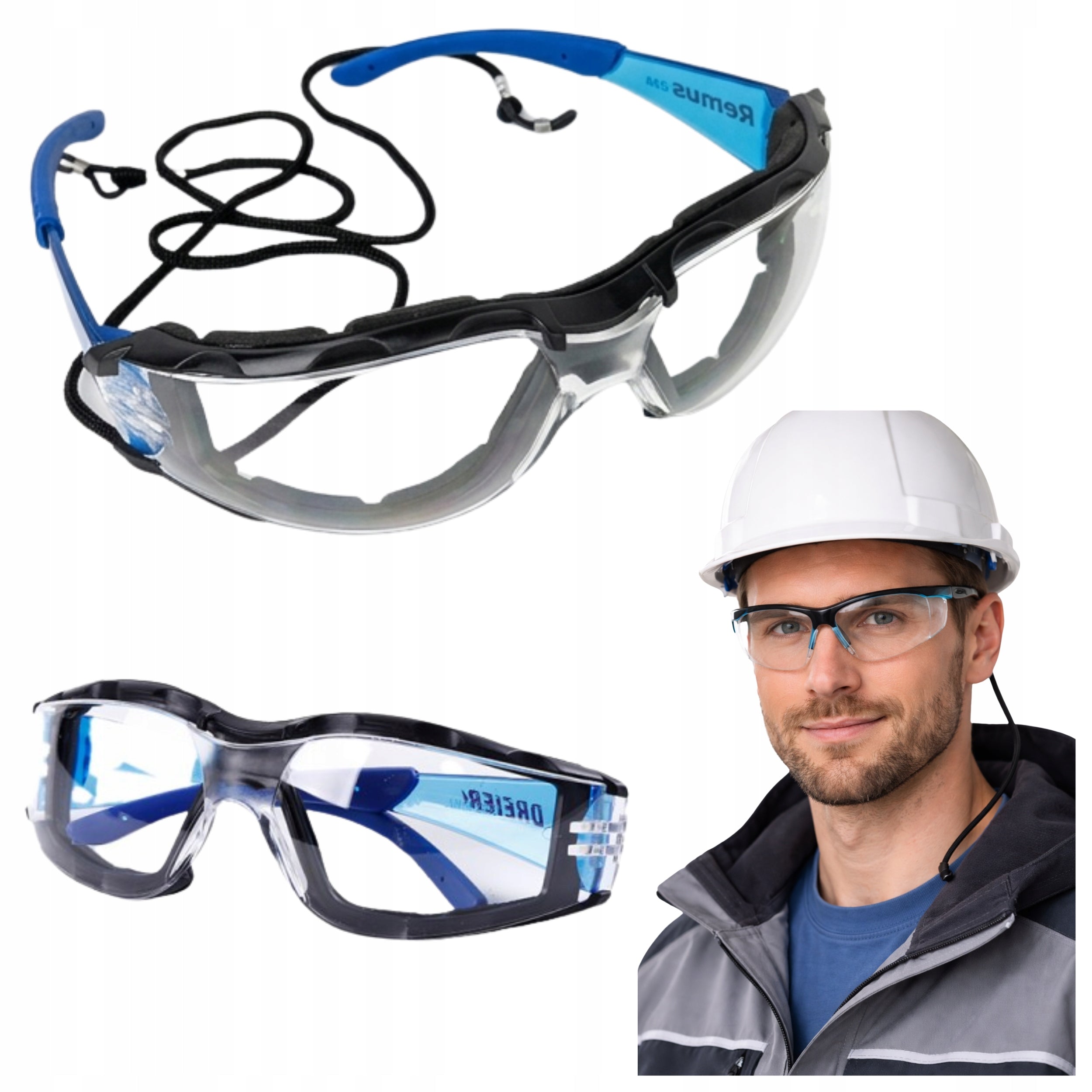 OHS Construction Safety Glasses Scratch Resistant Flexible Anti-Fog
