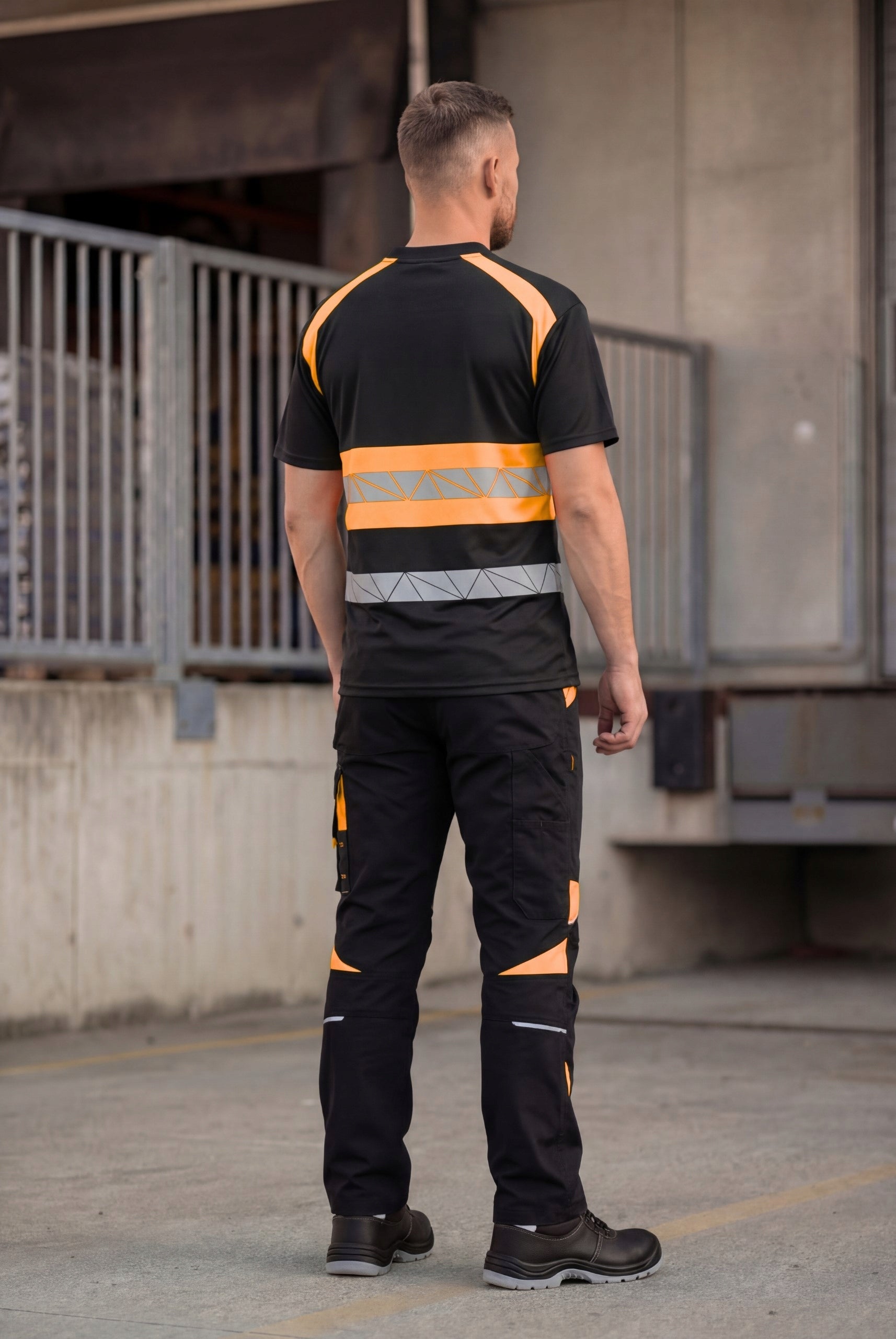 OHS PROTECTIVE WORK PANTS Men's ELASTIC Stretch REFLECTIVE STRONG Manufacturer code Spodnie Robocze Ochronne BHP24-SP-02-BKOR-64