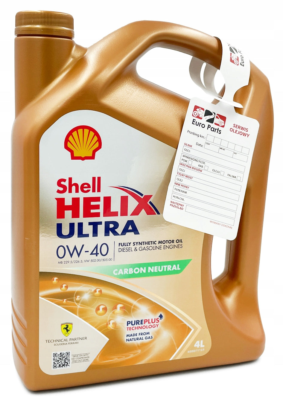 OIL 0W-40 HELIX ULTRA 4L Packaging volume 4 l