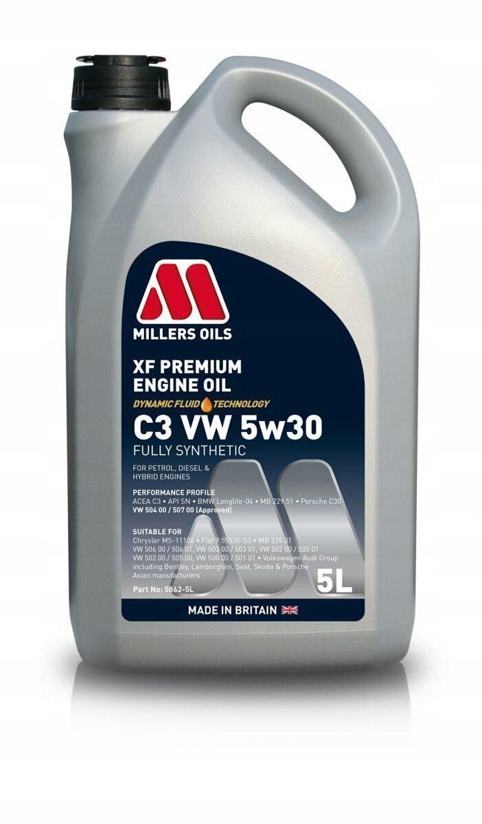 OIL 5W-30 XF PREMIUM C3 VW 5L MILLERS
